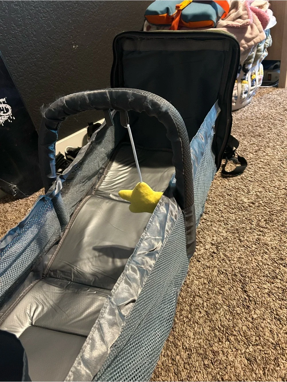 Amazon Olive Green Baby Diaper Backpack with Tan Accents
